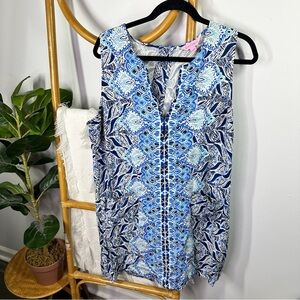 Lilly Pulitzer Sleeveless Dress Blue Paisley Sz 16